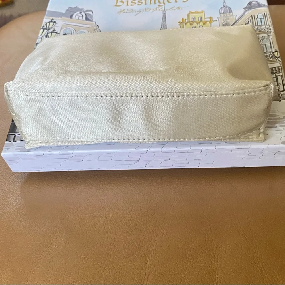 Bvlgari Ivory Satin Clutch Emirates Toiletries Amenity Pouch with Logo Gold Ring - Picture 7 of 15